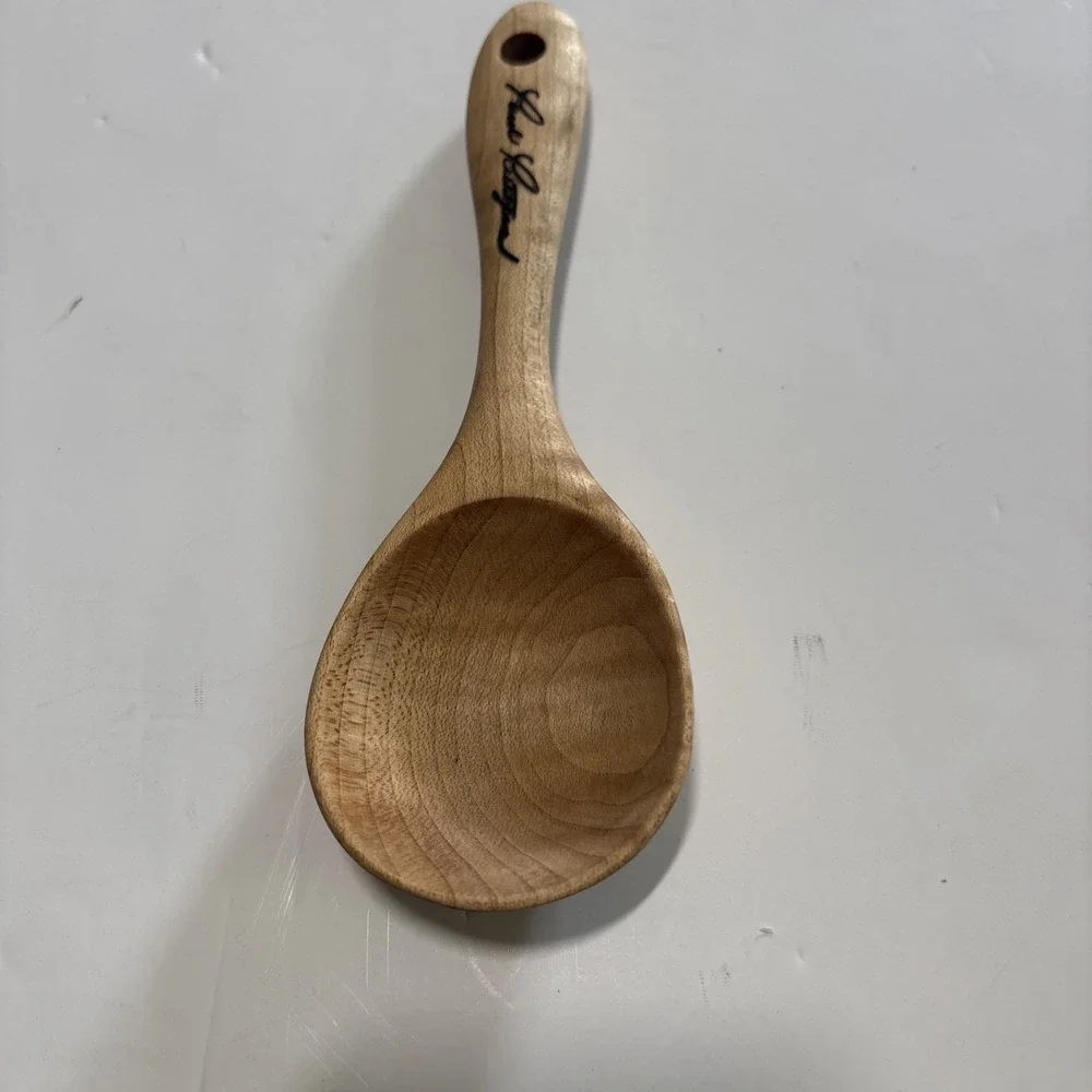 Signed Paul Rutgers Handcrafted Small Wooden Spoon Teaspoon Condiments New